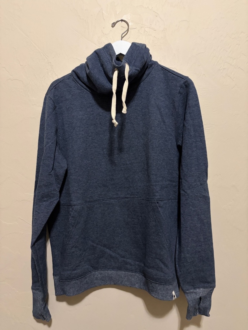 Brooklyn Industries Navy Drawstring Funnel Neck Pullover. Never Worn. Like New!